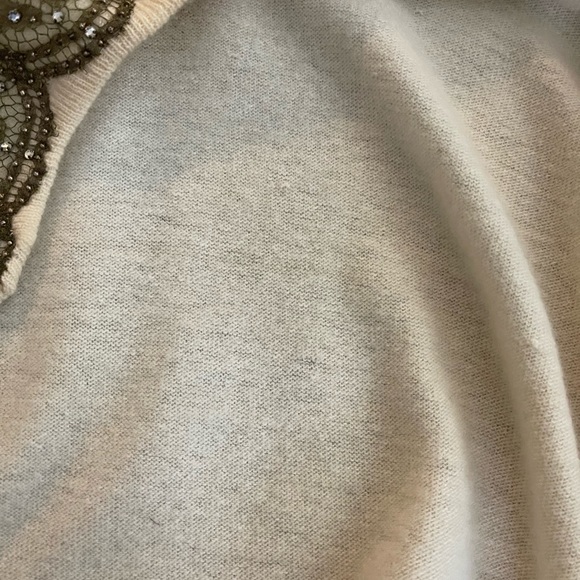 RARE Eleanor Beard Hardinsburg KY Vintage 1960s metallic lace appliqué cardigan - Picture 13 of 14